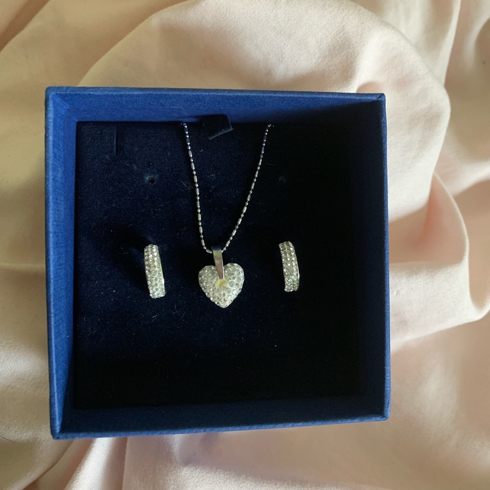 Swarovski necklace and earrings